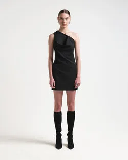 ONE SHOULDER DRESS - BLACK