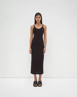 The Twisted Singlet Dress - Black