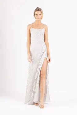 SIREN MAXI IN SILVER VARAKH
