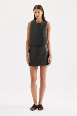 BEAUMONT VEGAN LEATHER MINI SKIRT