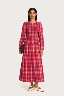 Clea Dress - Crimson Check