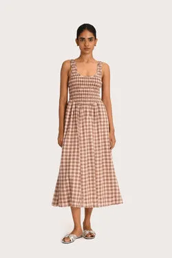 Magdelina Dress - Harvest Shimmer Check