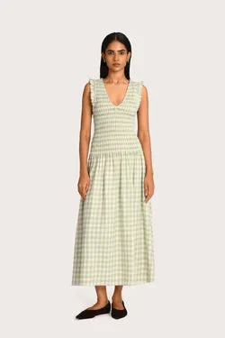 Sylvie Dress - Sage Haze Gingham