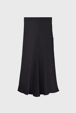Long Bias Cut Skirt Black