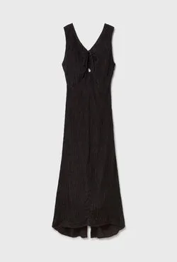 Crinkle Peek-A-Boo Dress Black
