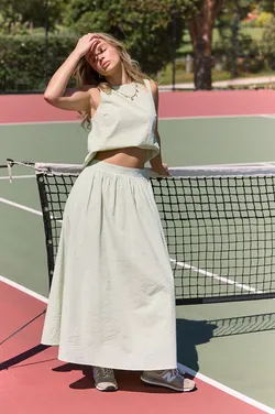 Naomi Skirt - Green Stripe