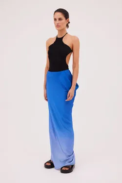 AZURE OMBRE SATIN FREEDOM SKIRT
