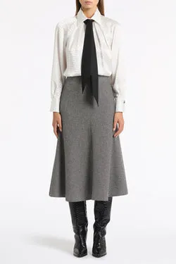 TWILL COATING FLARE SKIRT