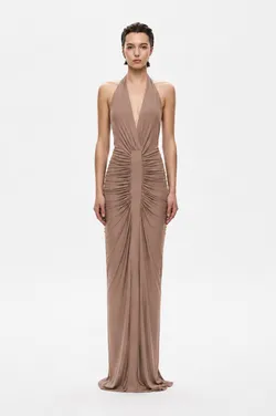THE VENUS GATHERED CUPRO DRESS