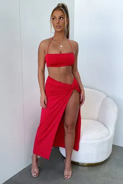 Victoria Maxi Skirt - Red