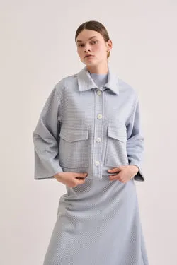 Carbon Crop Jacket - Sky Houndstooth