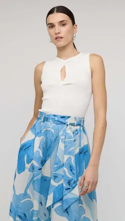 White Cut-Out Sleeveless Knit Top