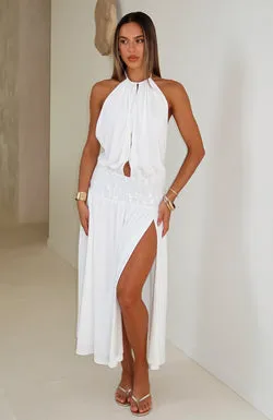 Always Evolving Halter Midi Dress White