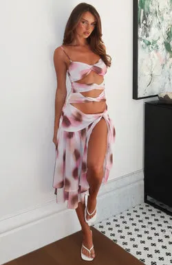 Dancing In Greece Midi Dress Neopolitana Sundae