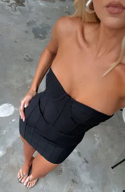 Short And Sweet Strapless Mini Dress Black