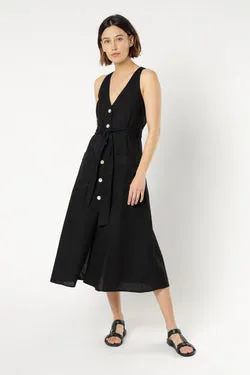 KORA LINEN MIDI DRESS